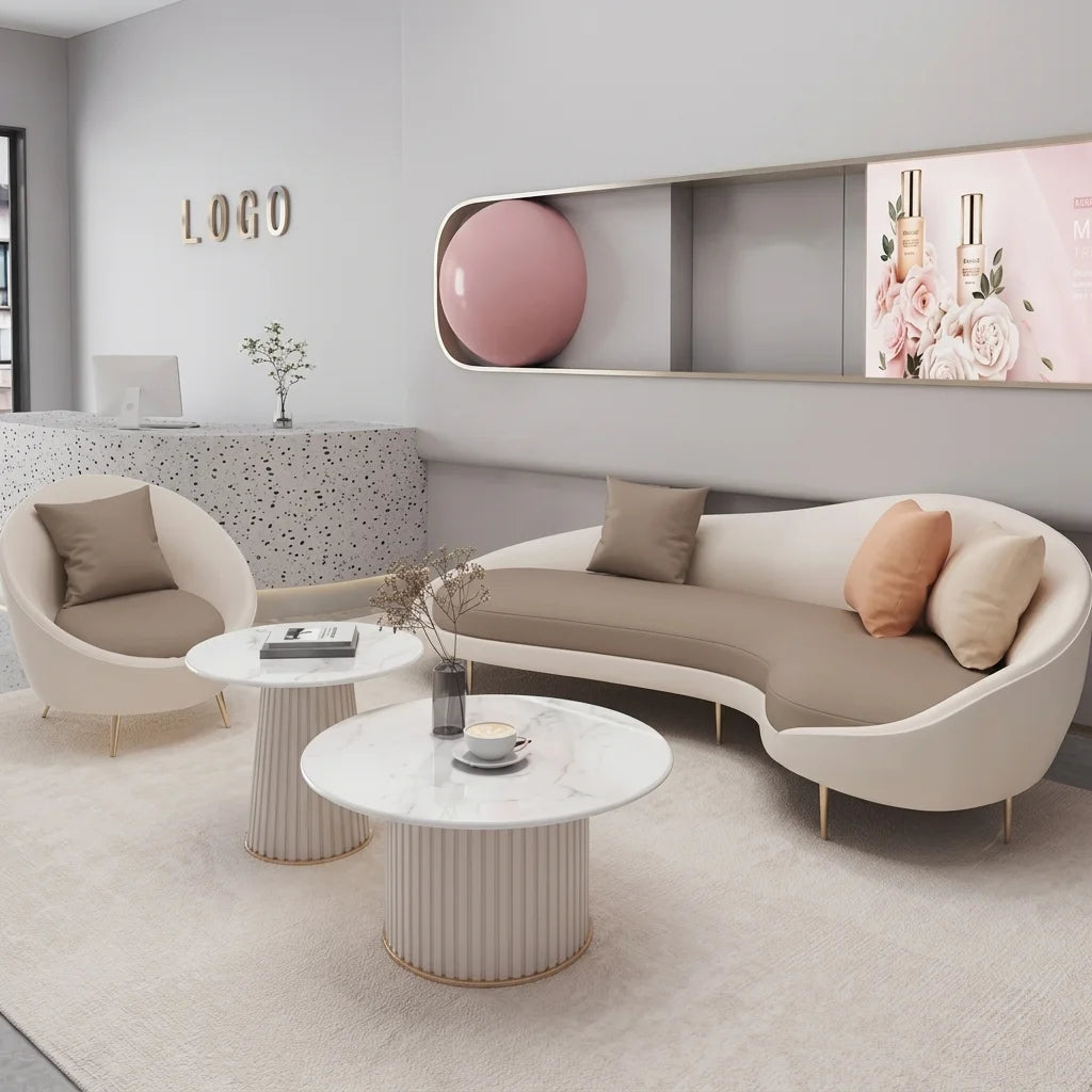 Reception Lounge Seating Set with Sofa and Armchairs
