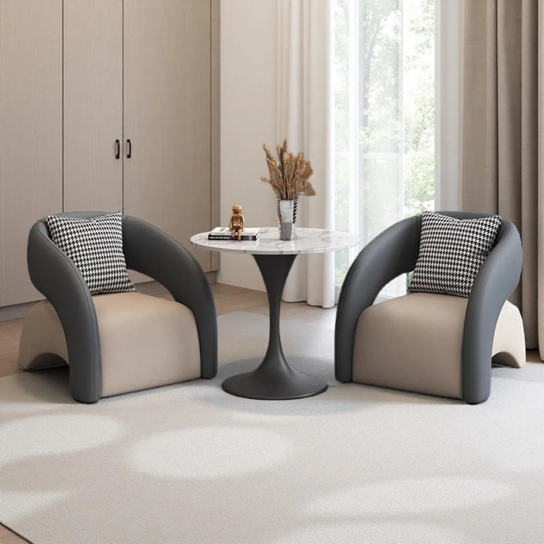 Two-Tone Reception Lounge Chair with Wraparound Backrest