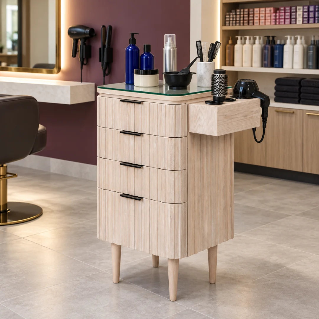 Modern Light Oak Salon Trolley