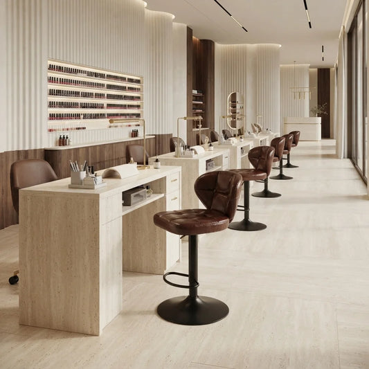 Modern Leather Tufted Salon Chair