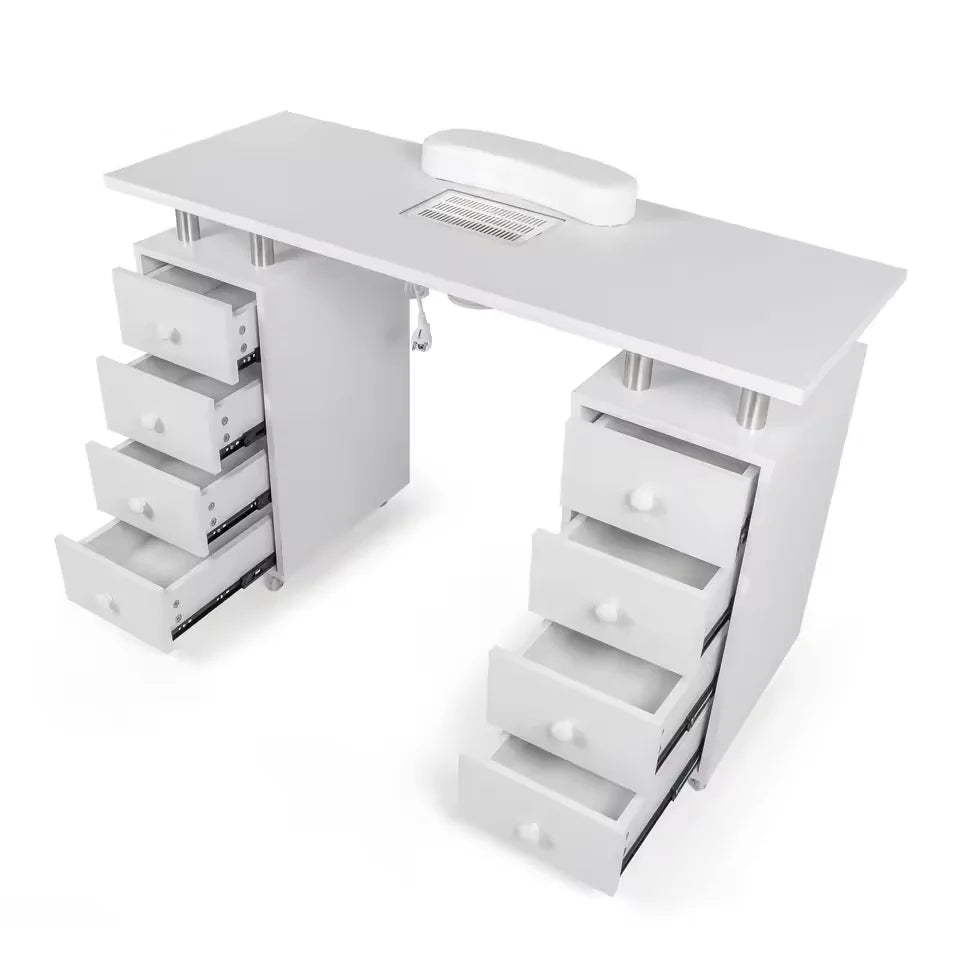 High-End Manicure Workstation with Dual Storage Cabinets
