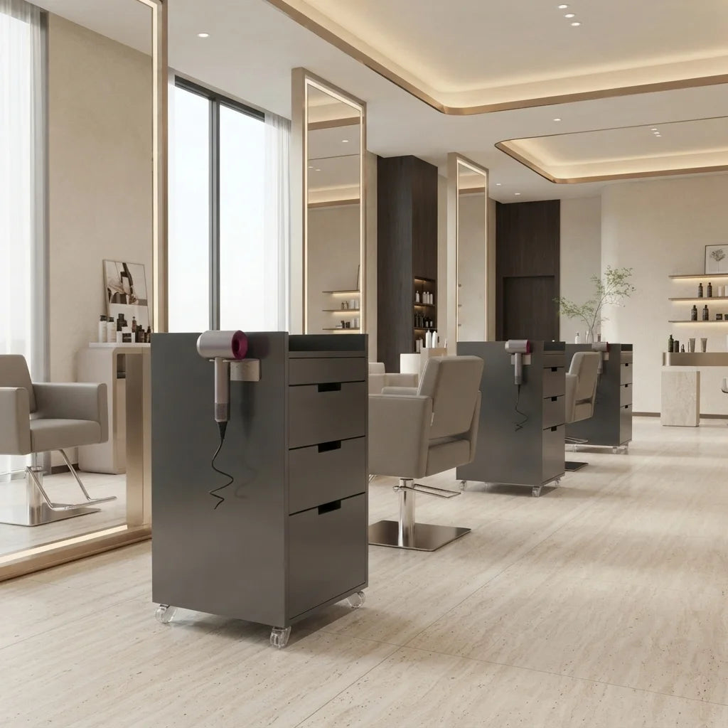 Tailored Salon Styling Unit with 3-Drawer Storage