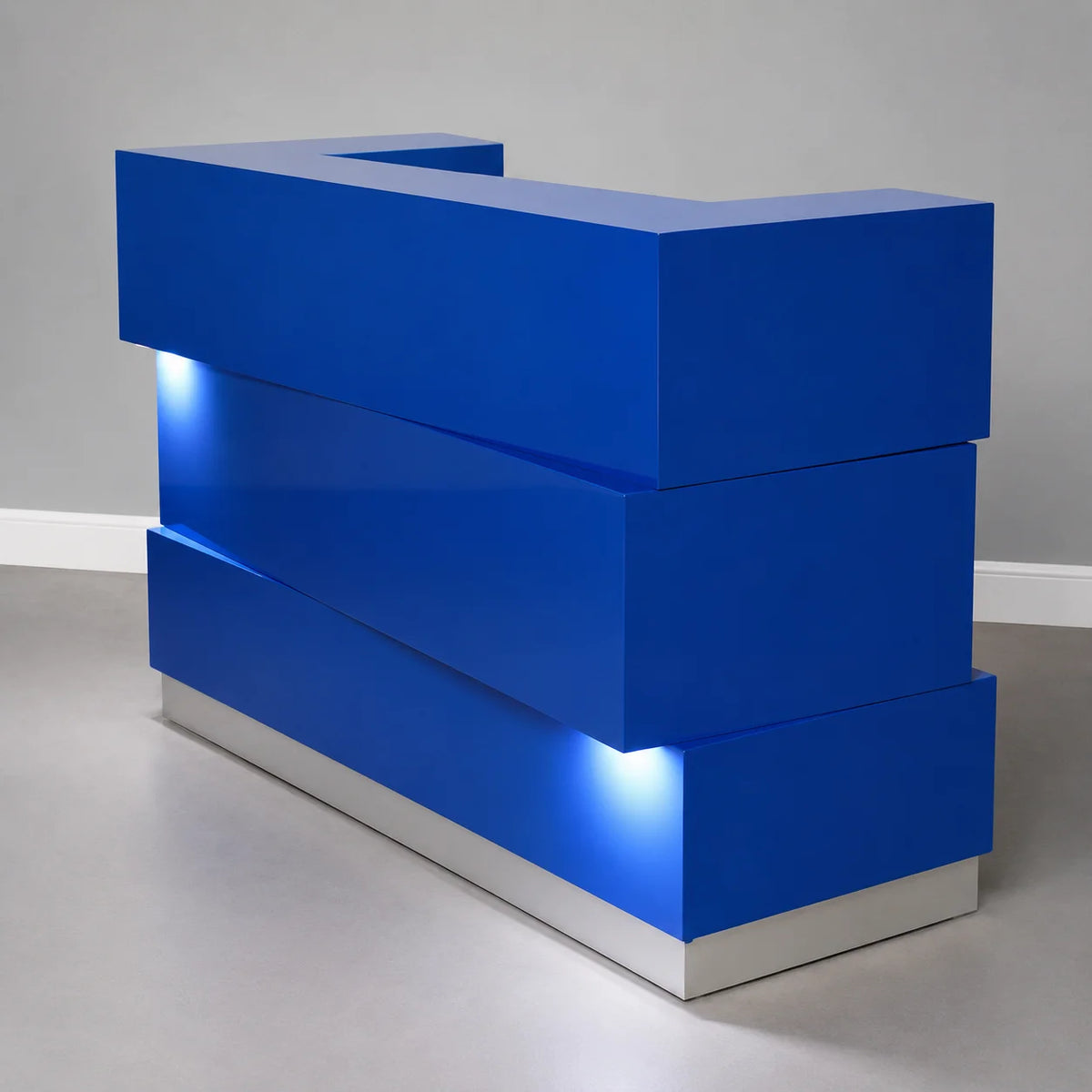 Modern Geometric Reception Desk with LED Accent
