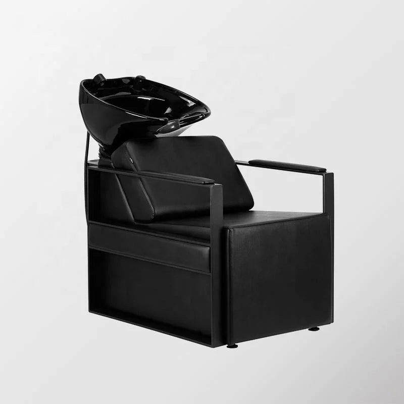 Salon Black Backwash Unit with Ceramic Shampoo Bowl