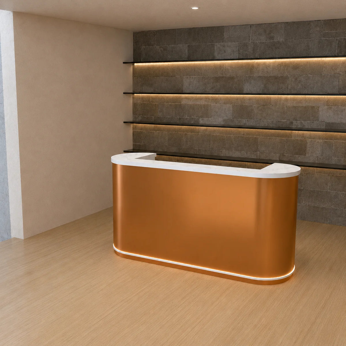 High-End Salon Curved Reception Desk