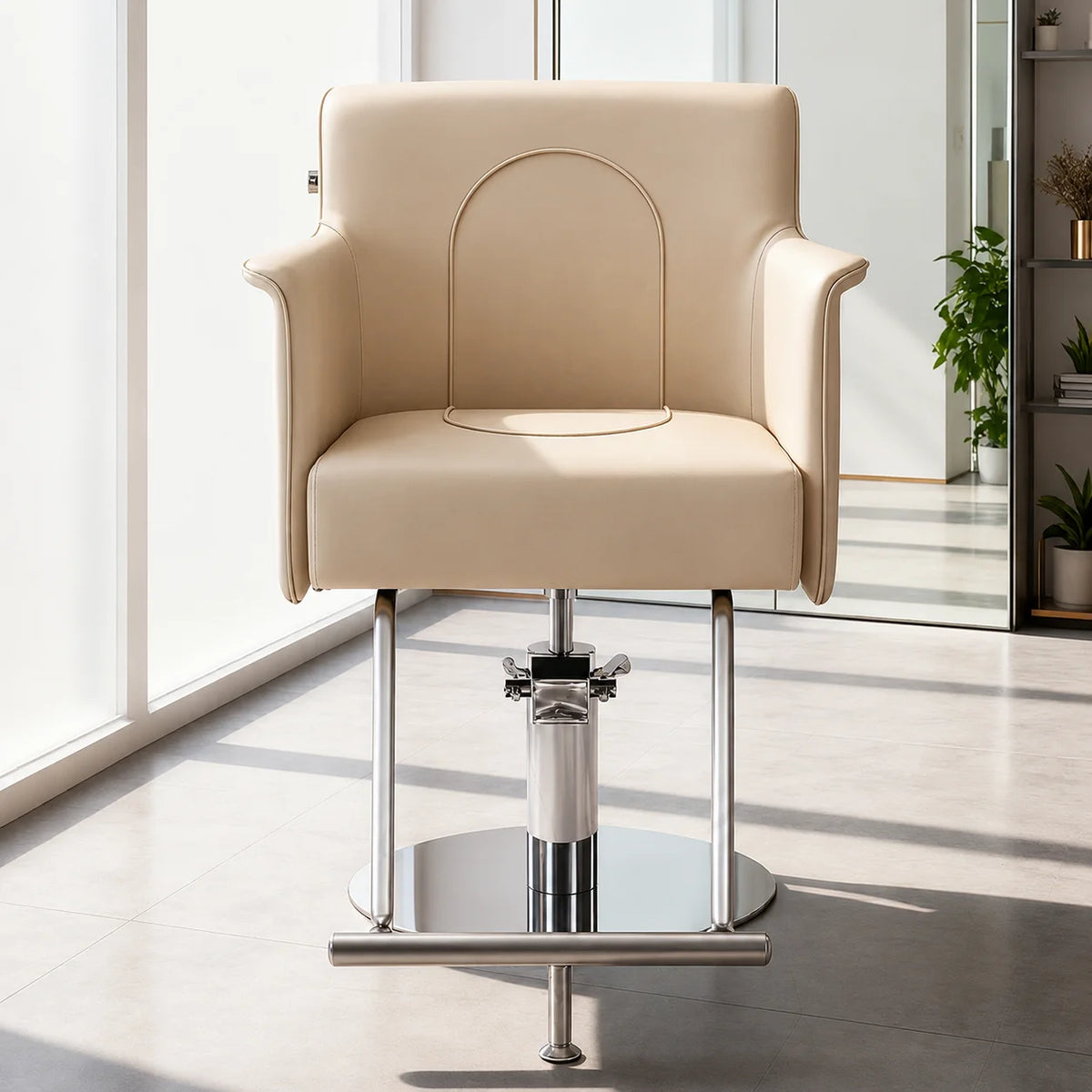 Hairdresser Salon Chair with Upholstered Bucket Seat