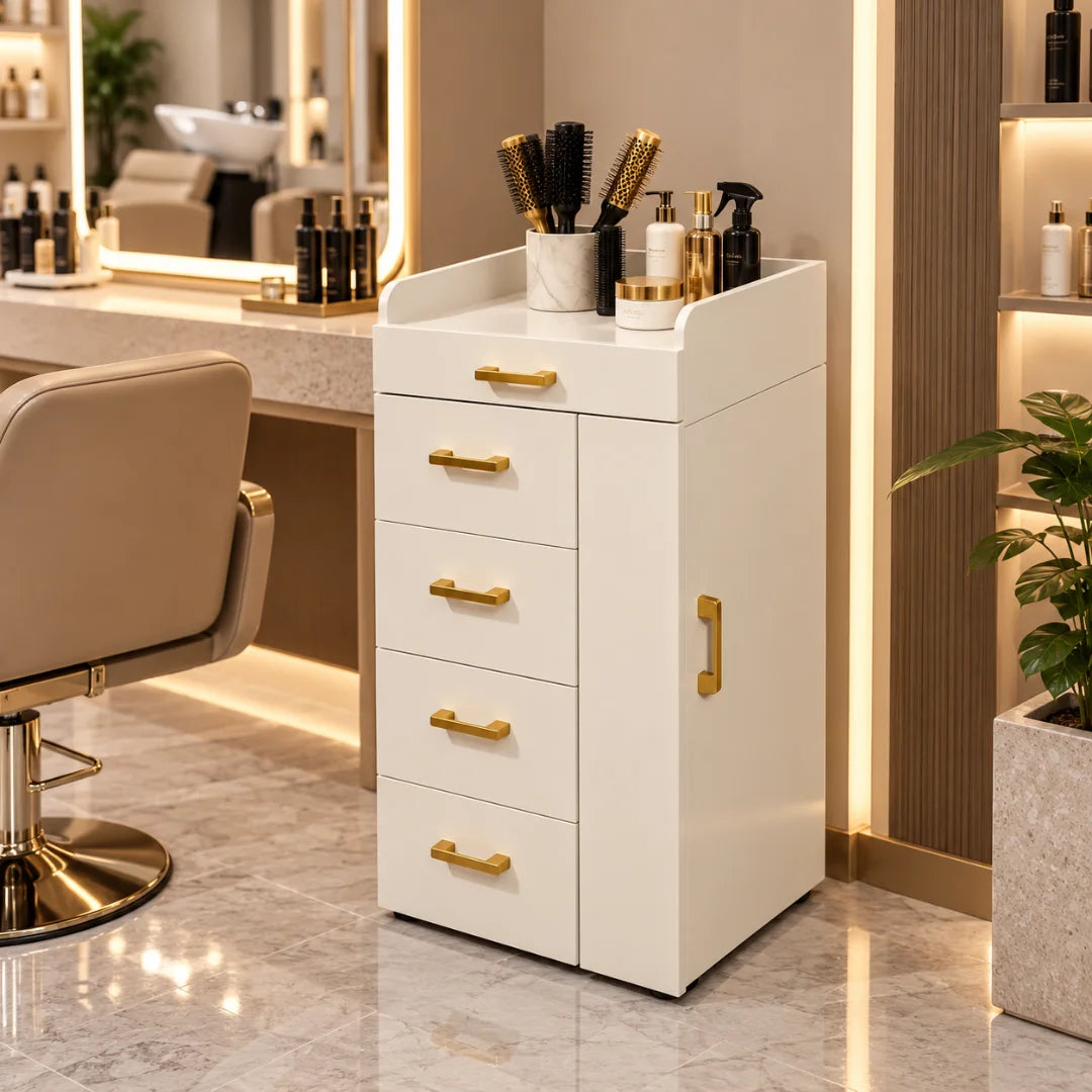 Beauty Salon Trolley with Drawer and Cabinet Storage