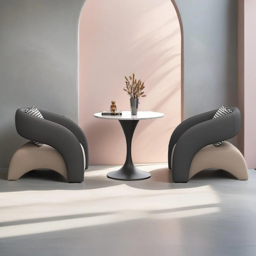 Two-Tone Reception Lounge Chair with Wraparound Backrest