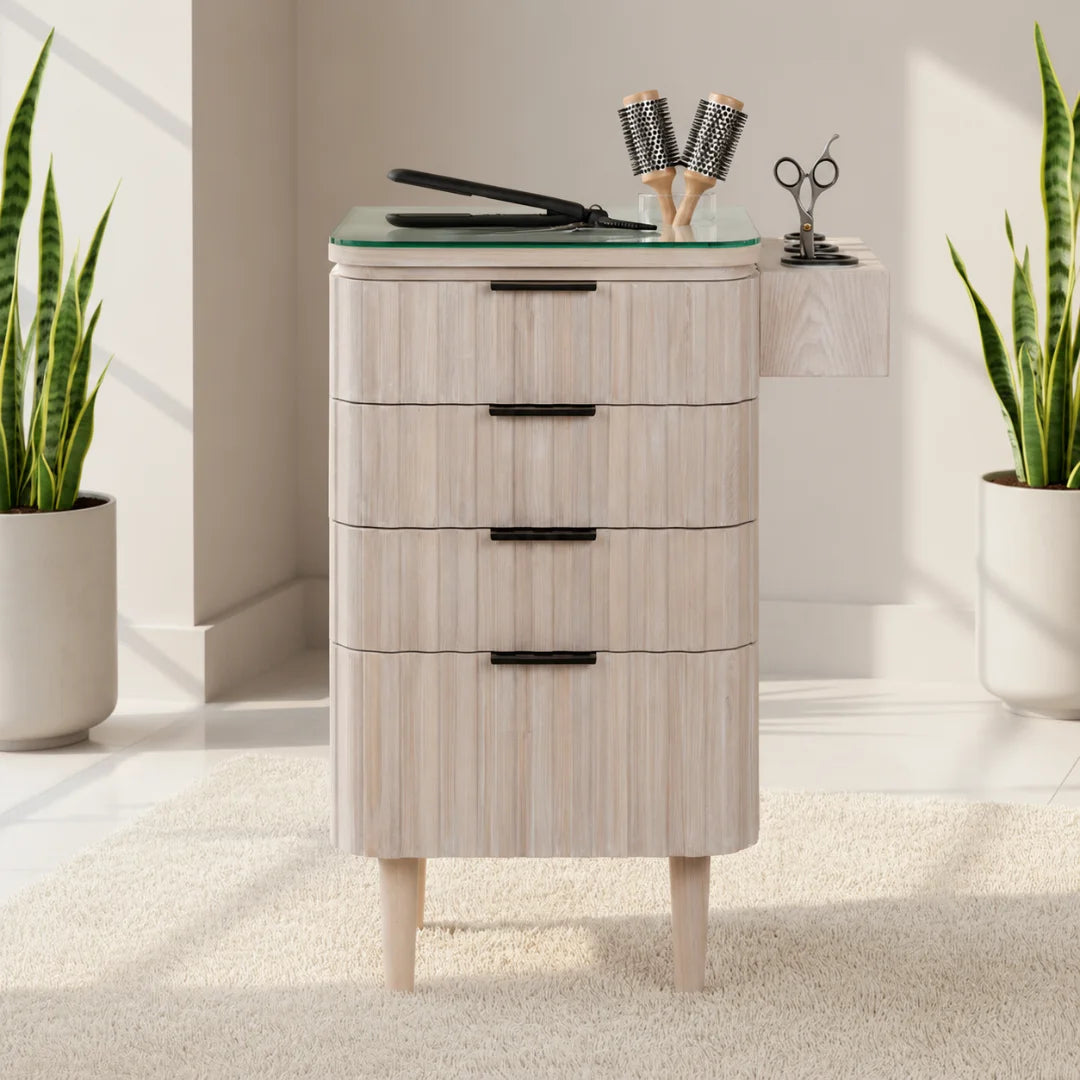 Modern Light Oak Salon Trolley