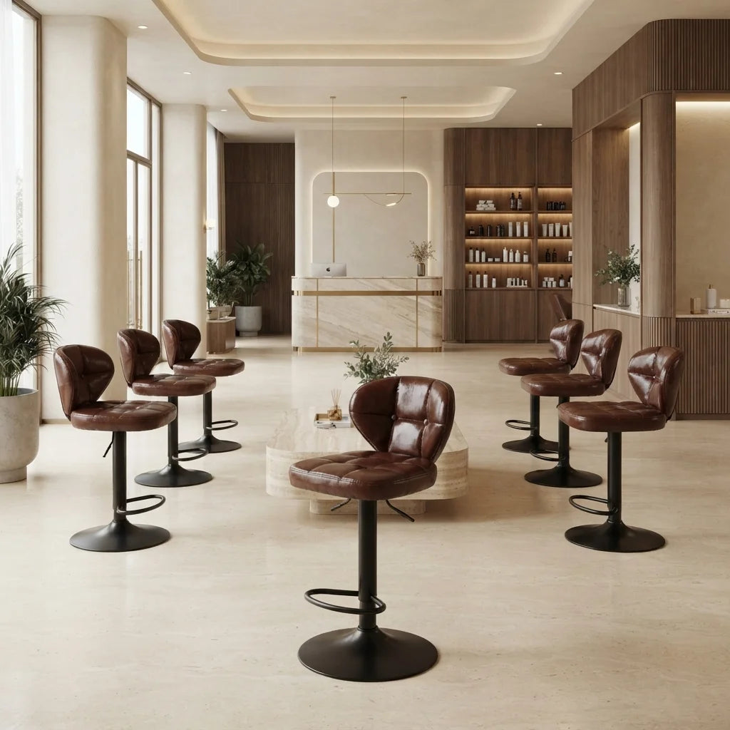 Modern Leather Tufted Salon Chair