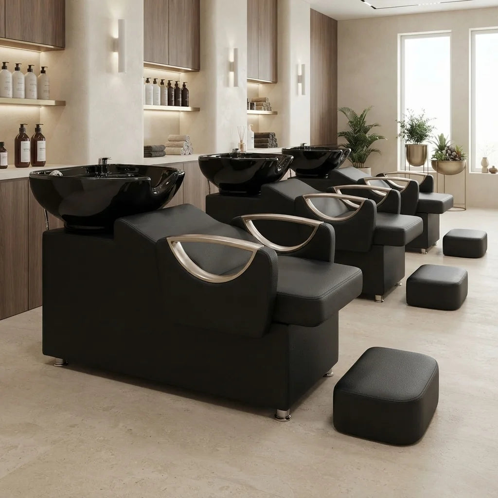 Professional Salon Backwash Unit with Ceramic Basin