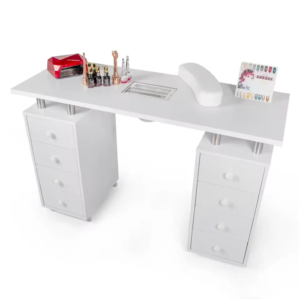 High-End Manicure Workstation with Dual Storage Cabinets