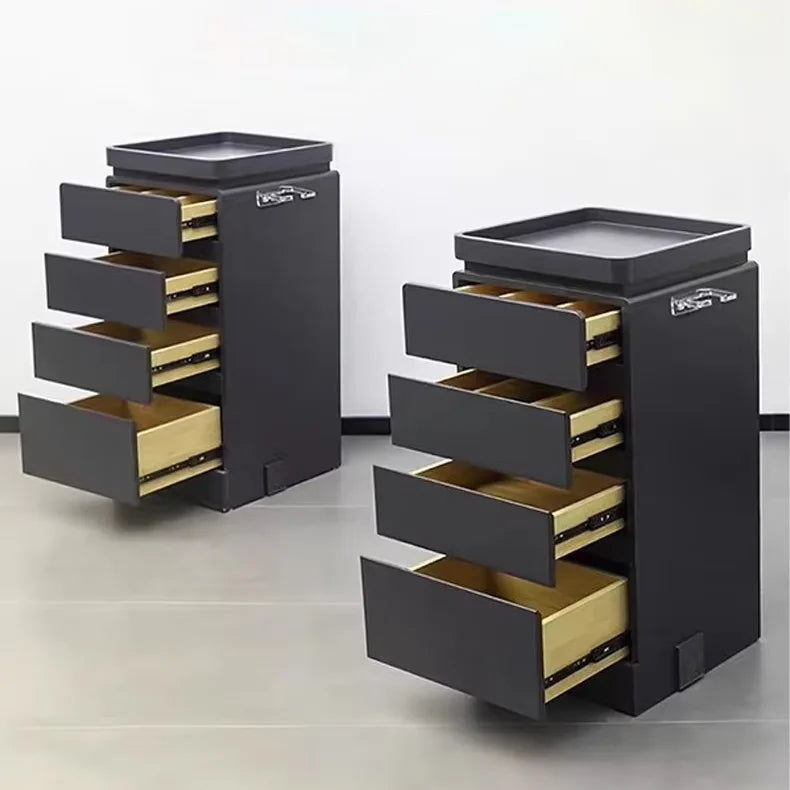 Elegant 4-Drawer Salon Trolley with Dryer Holder