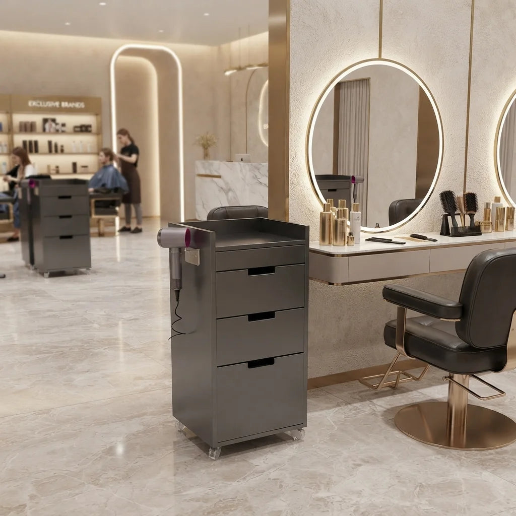 Tailored Salon Styling Unit with 3-Drawer Storage