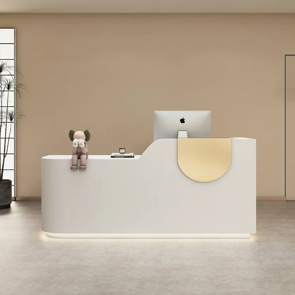 Salon Reception Desk with Illuminated Base