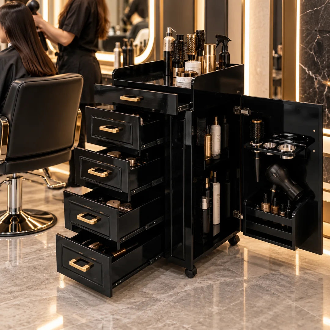 Beauty Salon Trolley with Drawer and Cabinet Storage