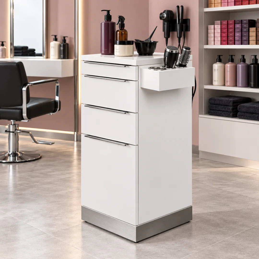 Luxury Wooden Salon Styling Trolley with Drawers
