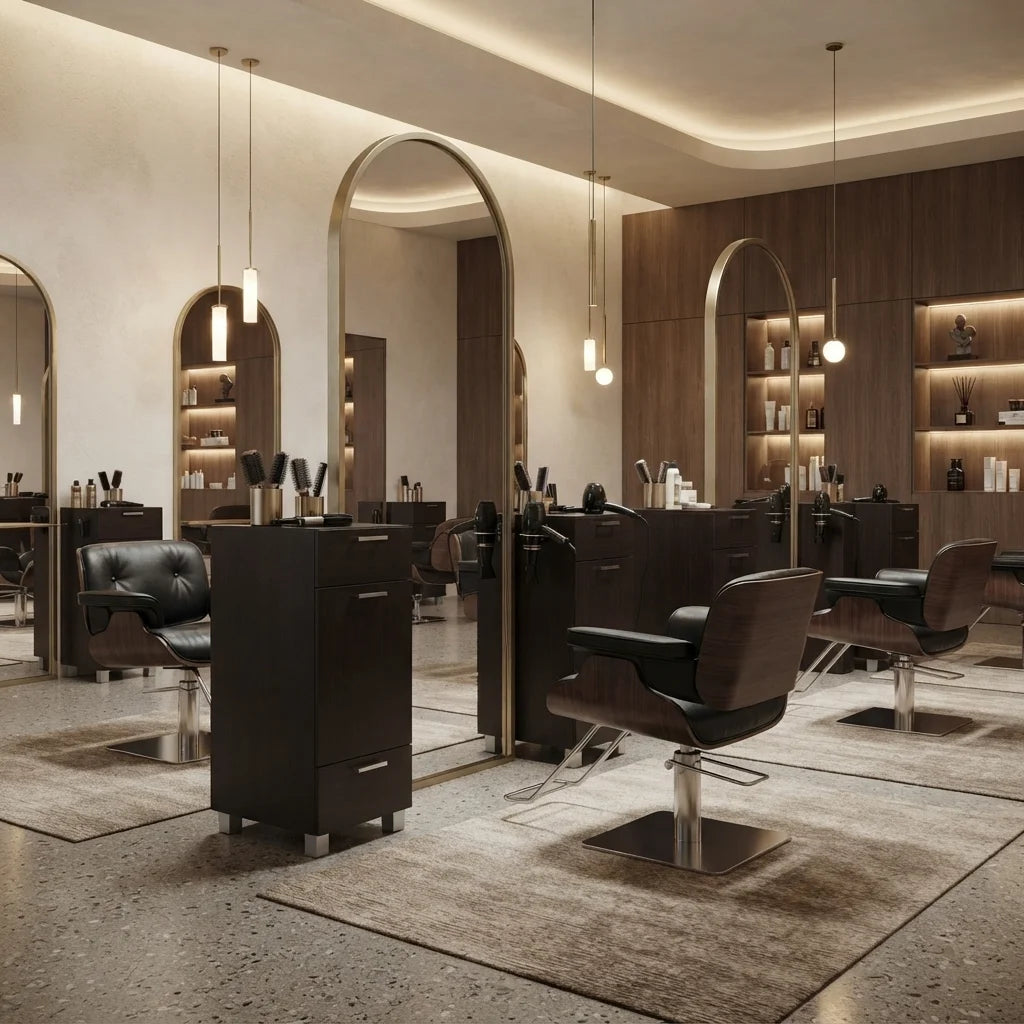 Hair Salon Trolley with Multi-Drawer Cabinet