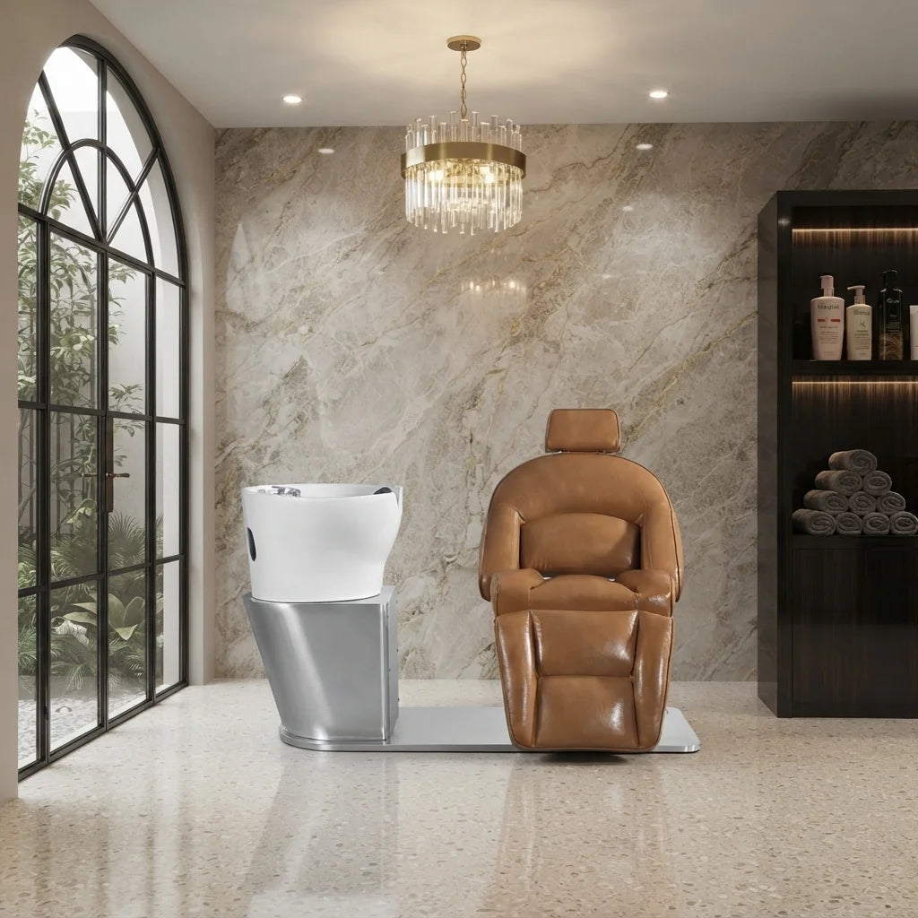 Electric Wash Station with Adjustable Seat & Leg Support