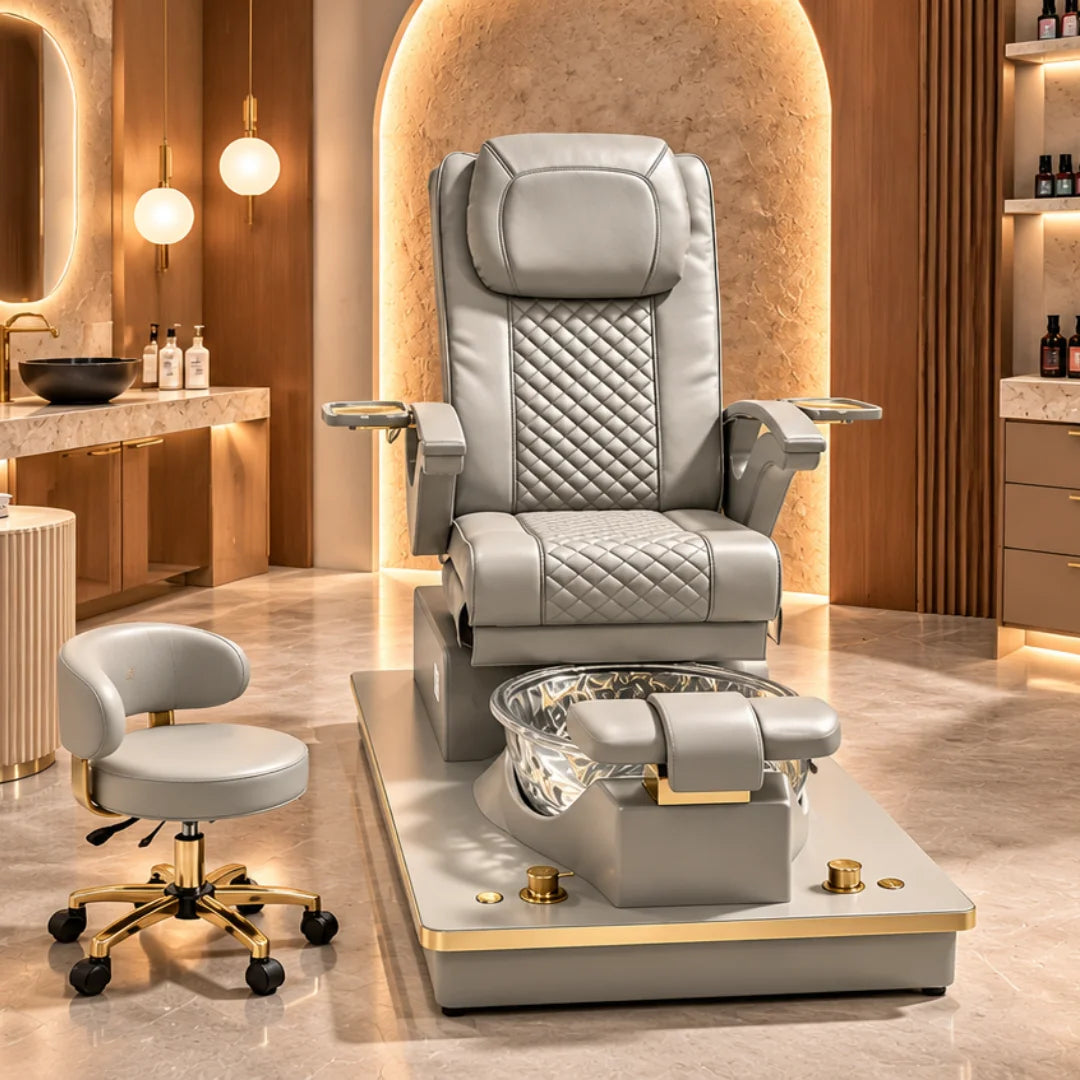 High-Back Pedicure Spa Chair with Foot Basin