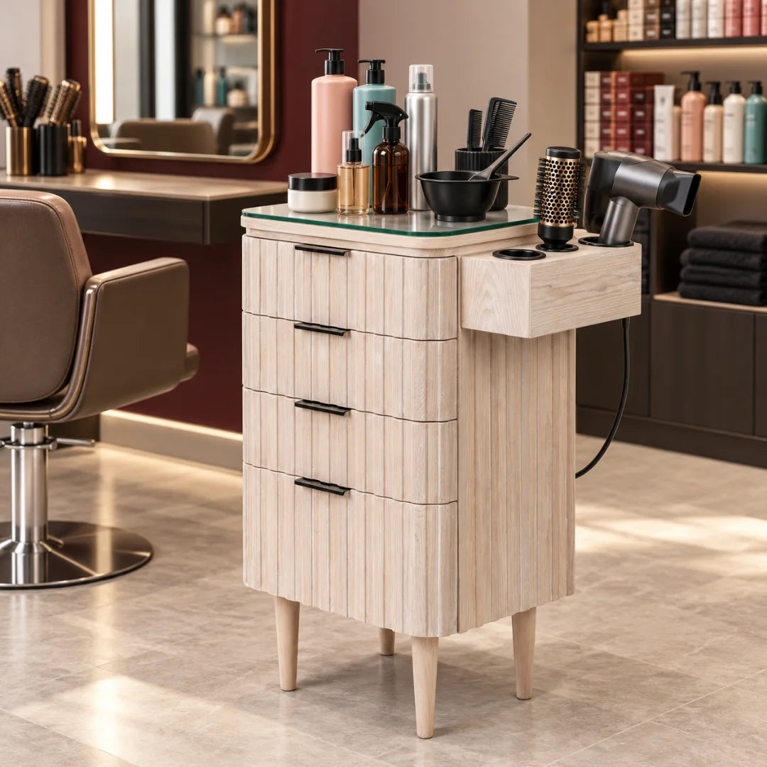 Modern Light Oak Salon Trolley