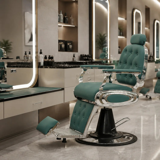Bespoke Luxury Green Barber Chair