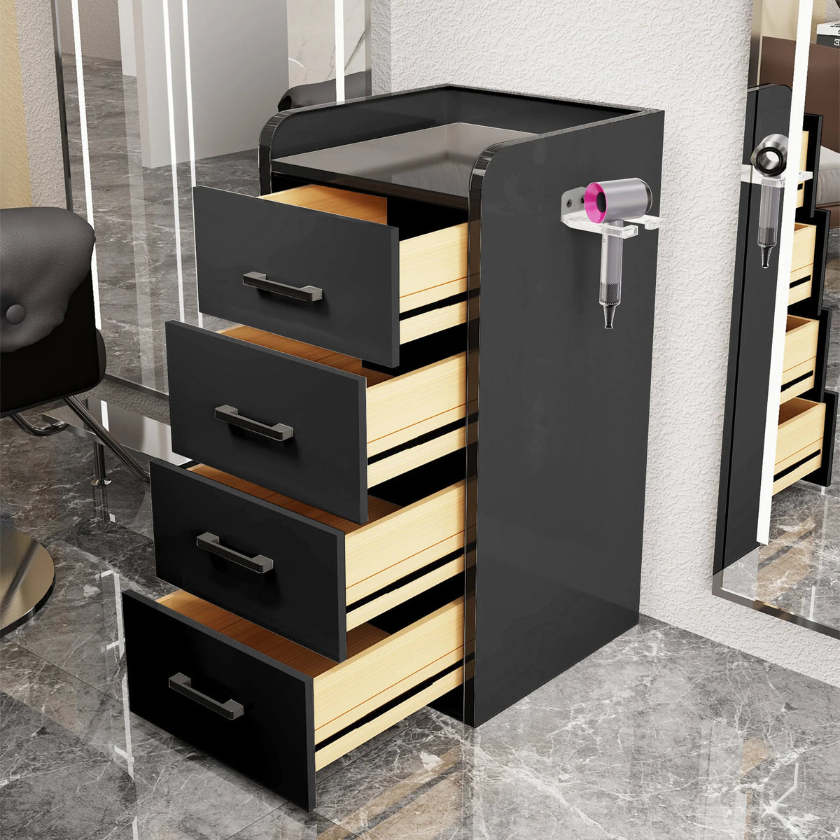 Tailored Salon Styling Unit with 3-Drawer Storage