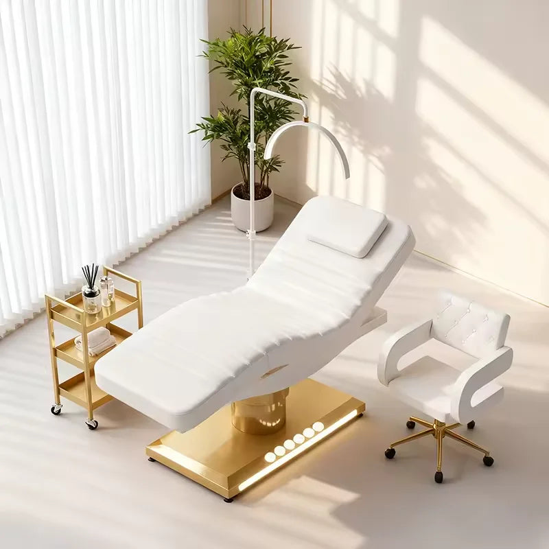 Electric Facial Treatment Bed with Adjustable Backrest