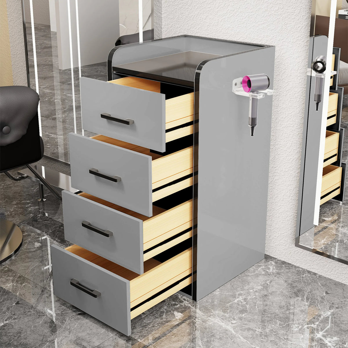 Tailored Salon Styling Unit with 3-Drawer Storage