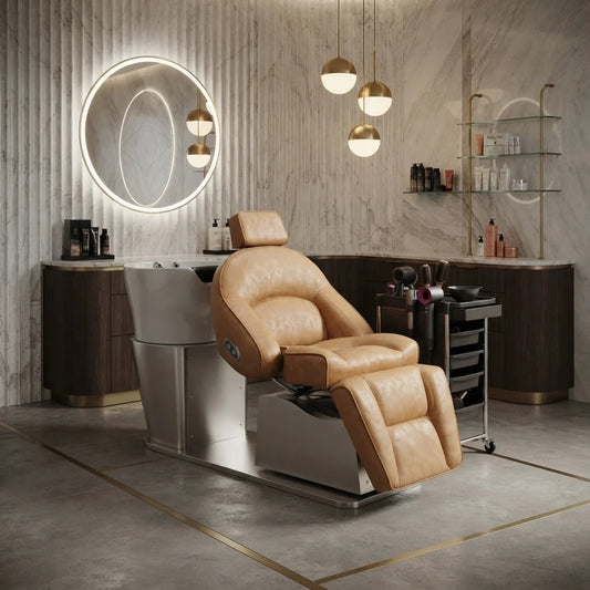 Electric Wash Station with Adjustable Seat & Leg Support