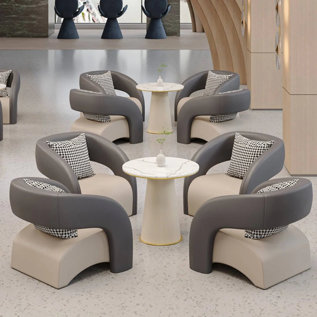 Two-Tone Reception Lounge Chair with Wraparound Backrest