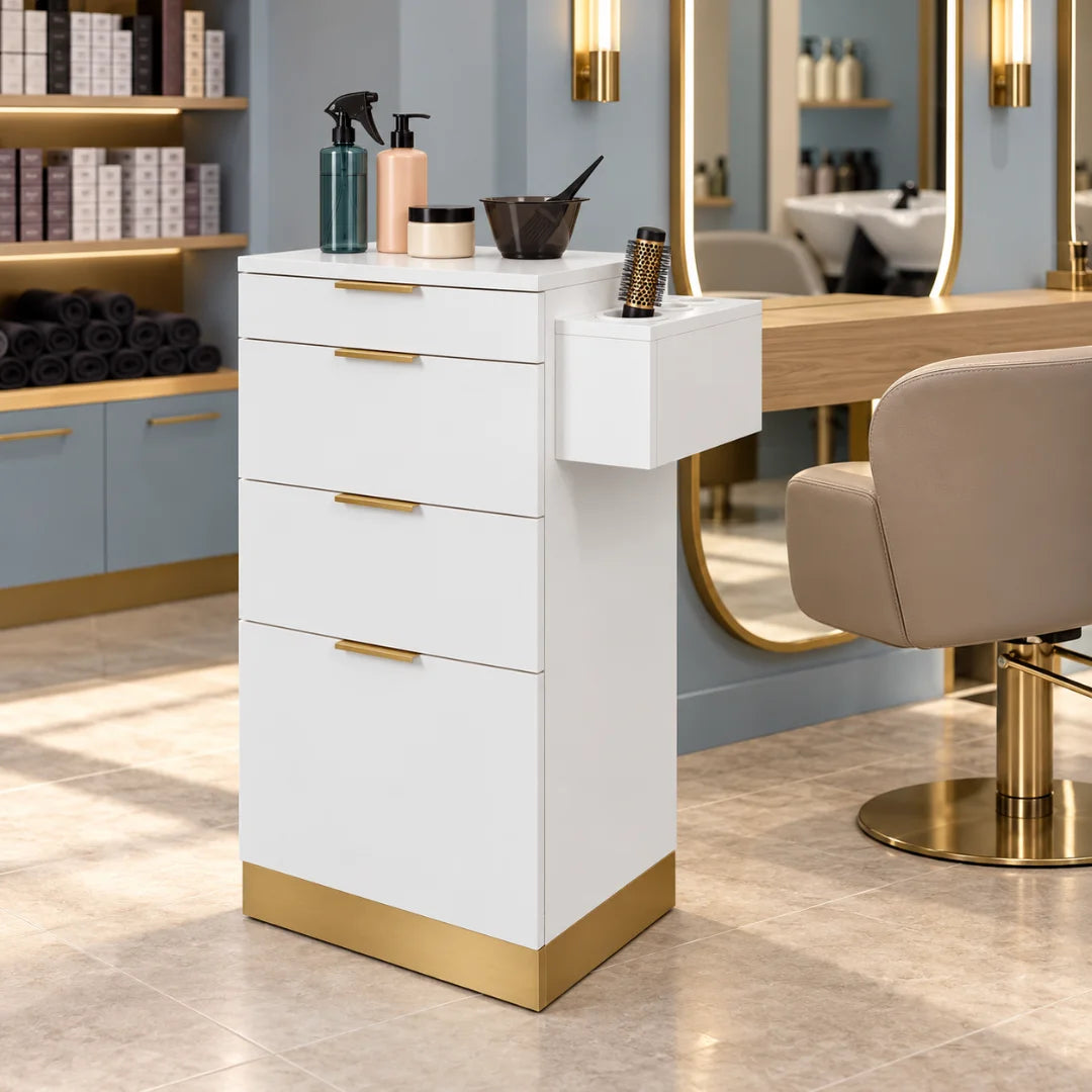 Luxury Wooden Salon Styling Trolley with Drawers