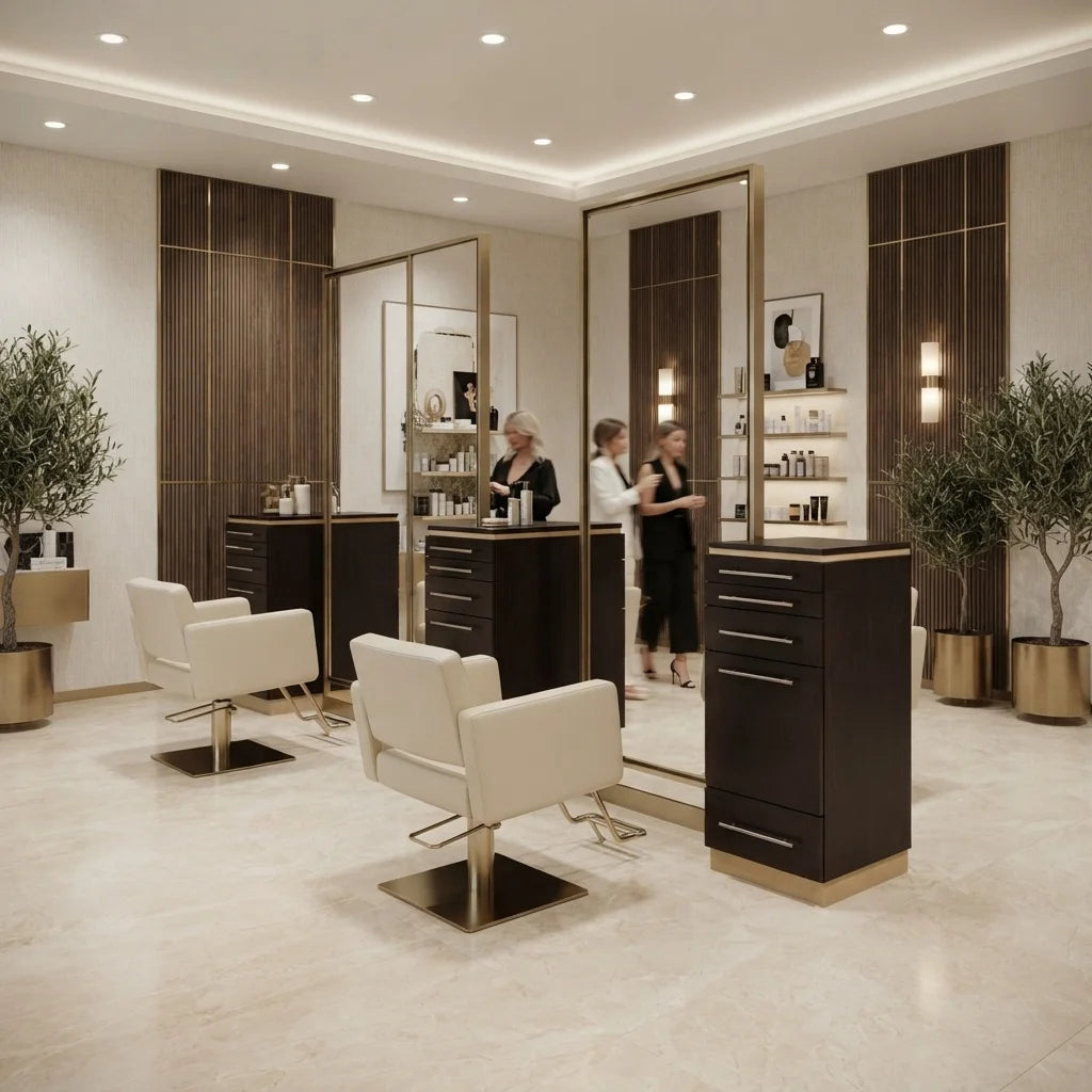 Hair Salon Trolley with Multi-Drawer Cabinet