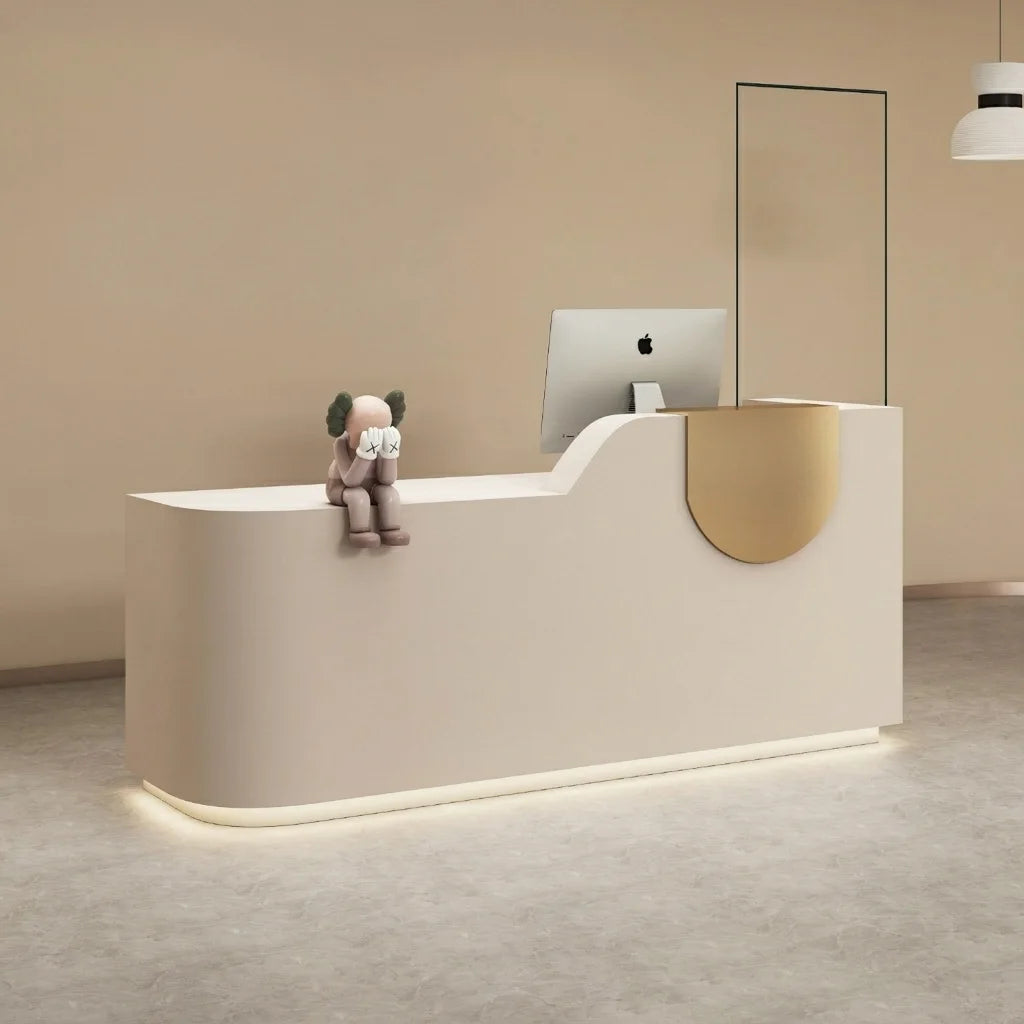 Salon Reception Desk with Illuminated Base