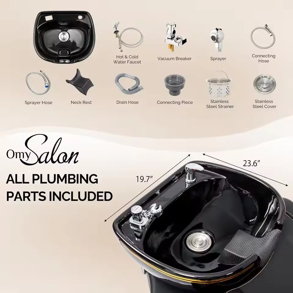 Hair Wash Chair with Integrated Shampoo Basin