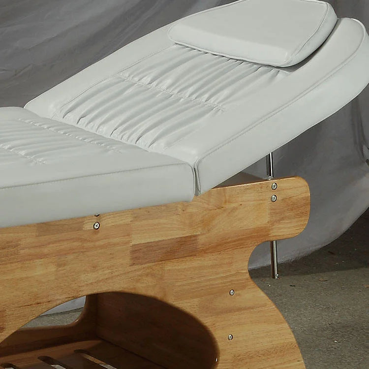 Spa Massage Bed with Natural Wood Base