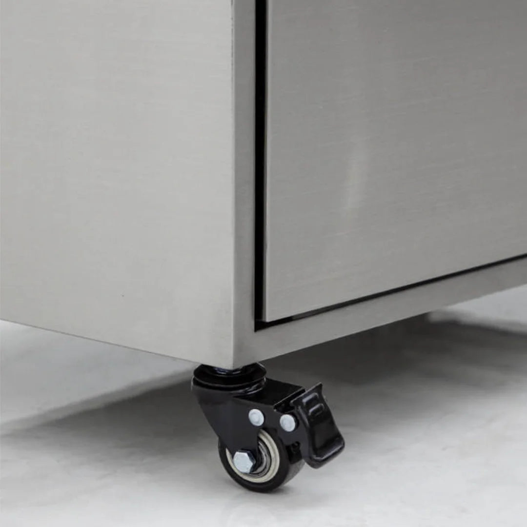 Brushed Silver Salon Trolley with Drawers and Storage Cabinet