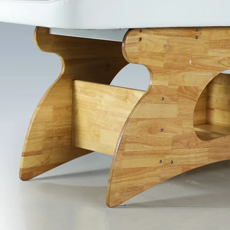 Spa Massage Bed with Natural Wood Base