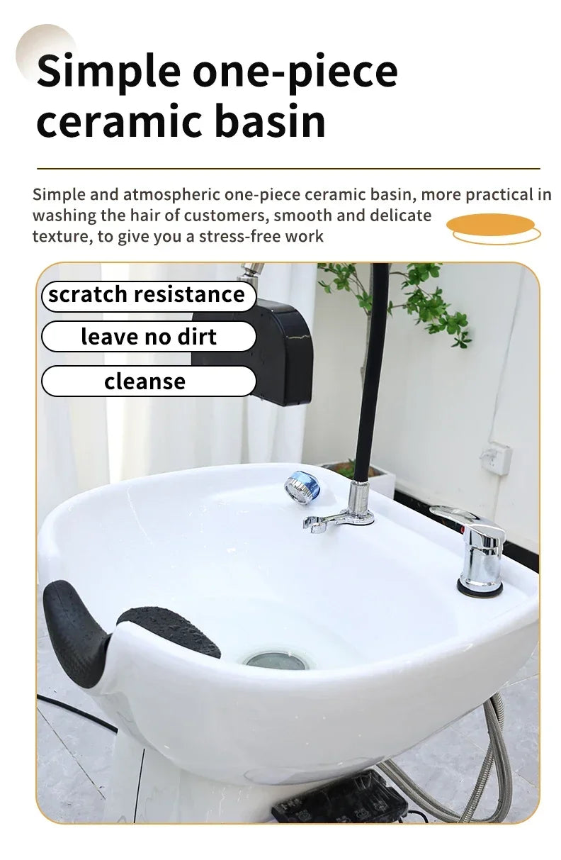 Salon Head Spa Shampoo Chair with Full-Body Massage