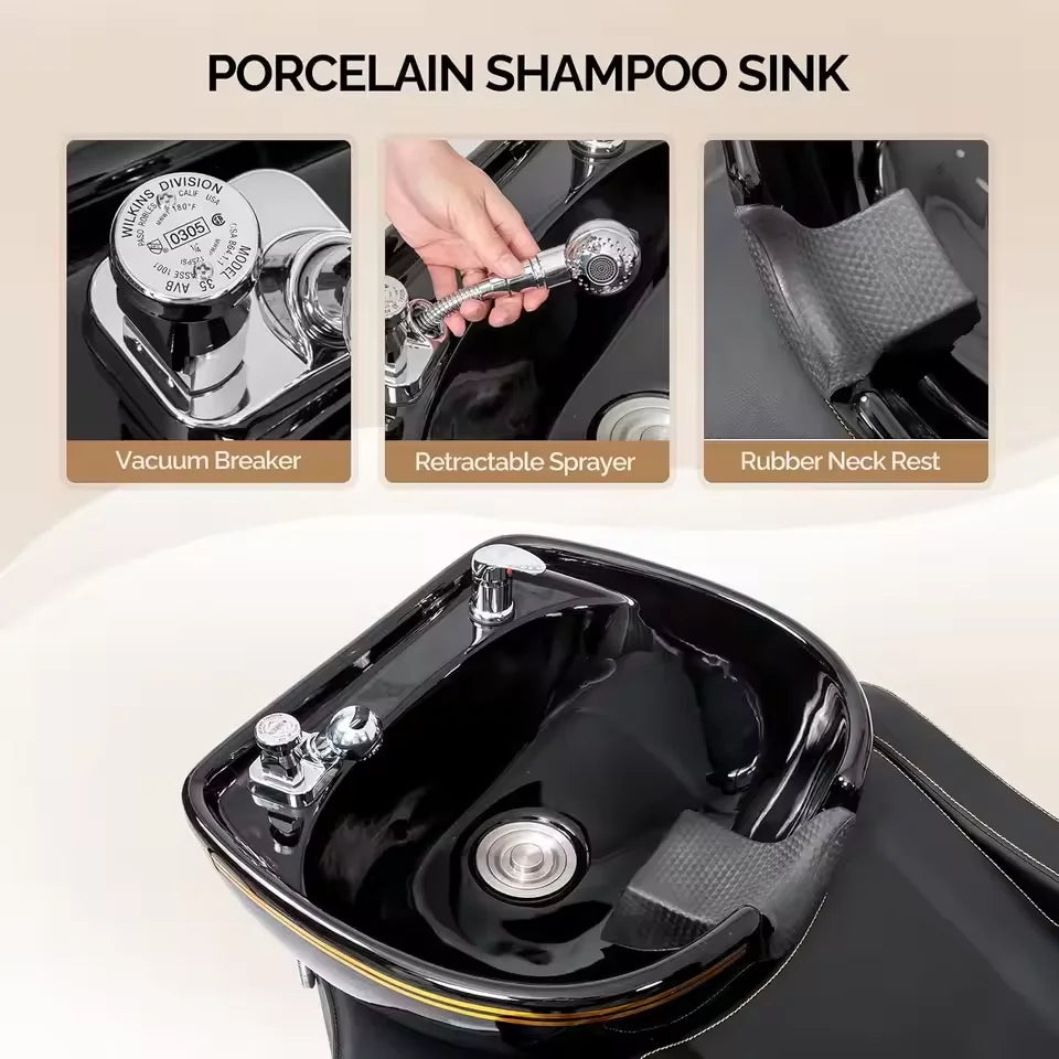 Hair Wash Chair with Integrated Shampoo Basin
