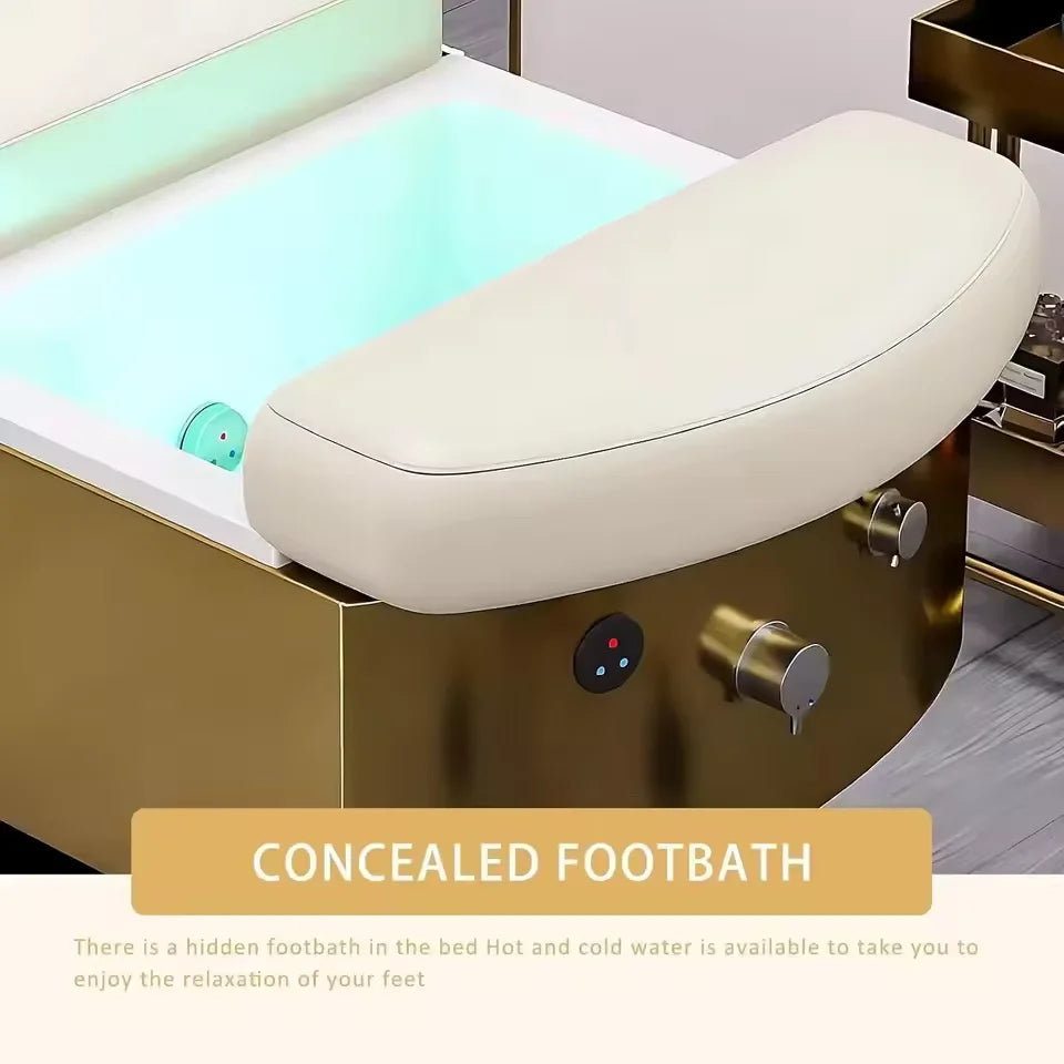 Electric Head Spa Shampoo Bed with Foot Bath