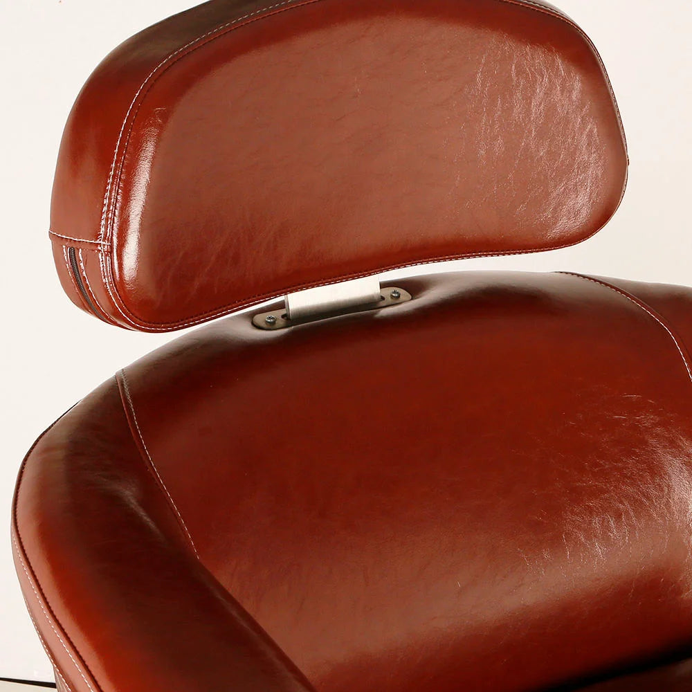Burgundy Leather Upholstered Salon Styling Chair