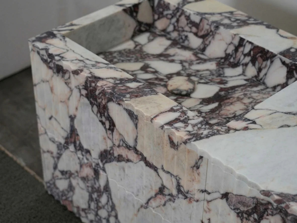 Floating Spa Vanity Cabinet with Marble-Look Finish