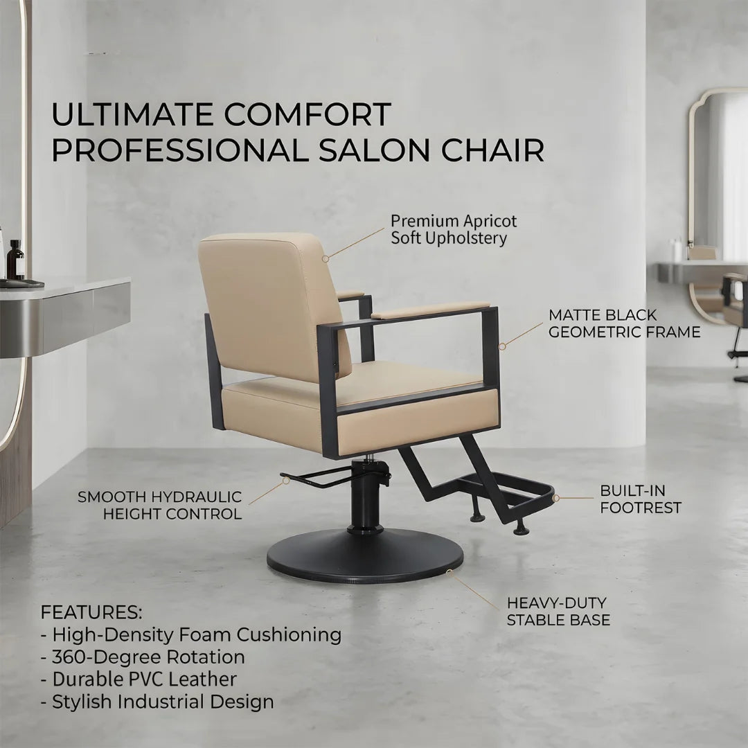 Hydraulic Hair Styling Chair with Padded Armrests