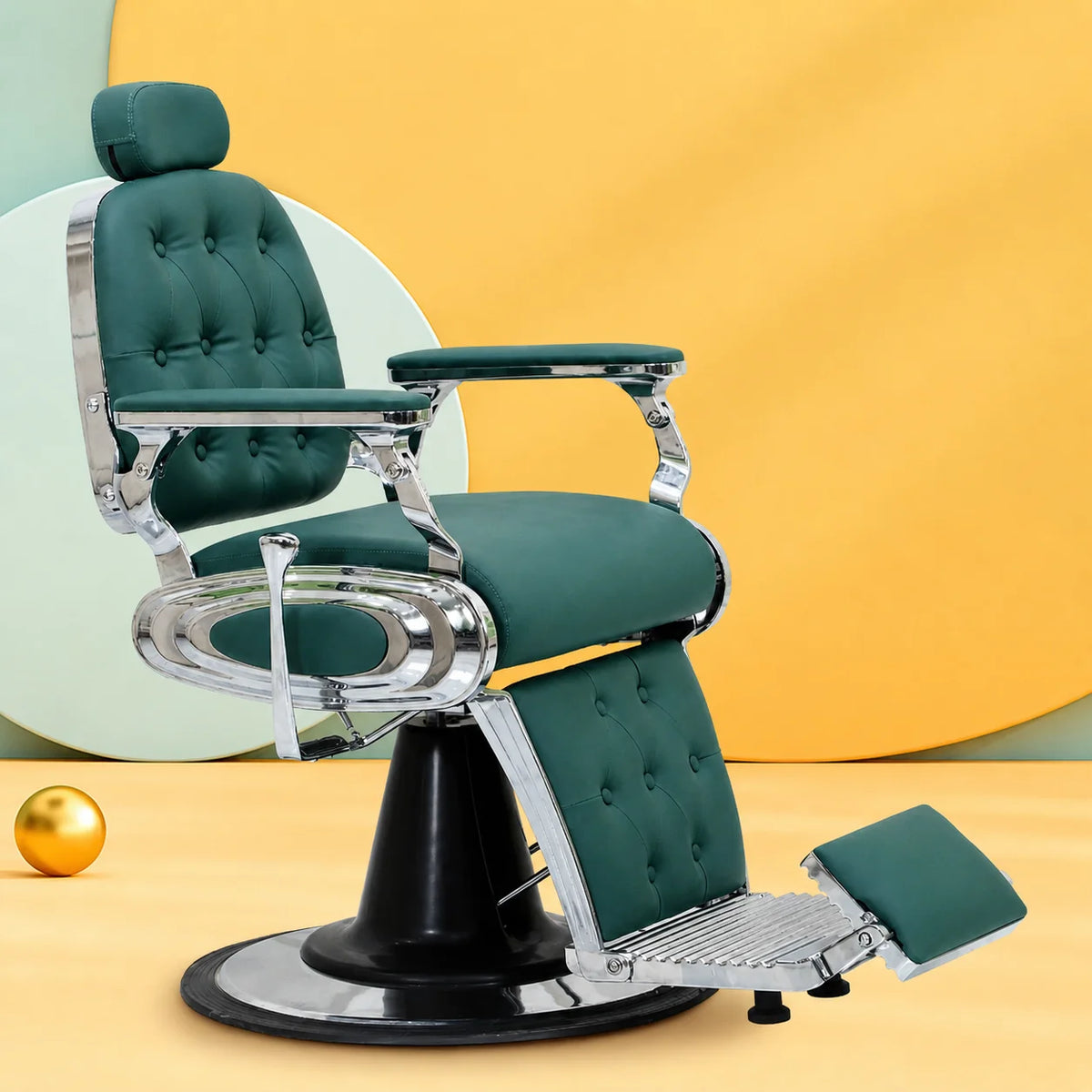 Bespoke Luxury Green Barber Chair