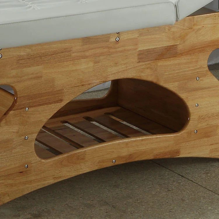 Spa Massage Bed with Natural Wood Base