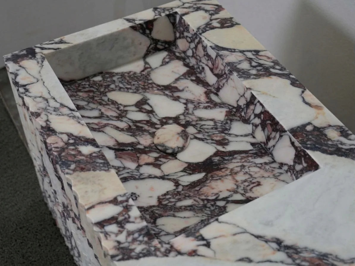 Floating Spa Vanity Cabinet with Marble-Look Finish