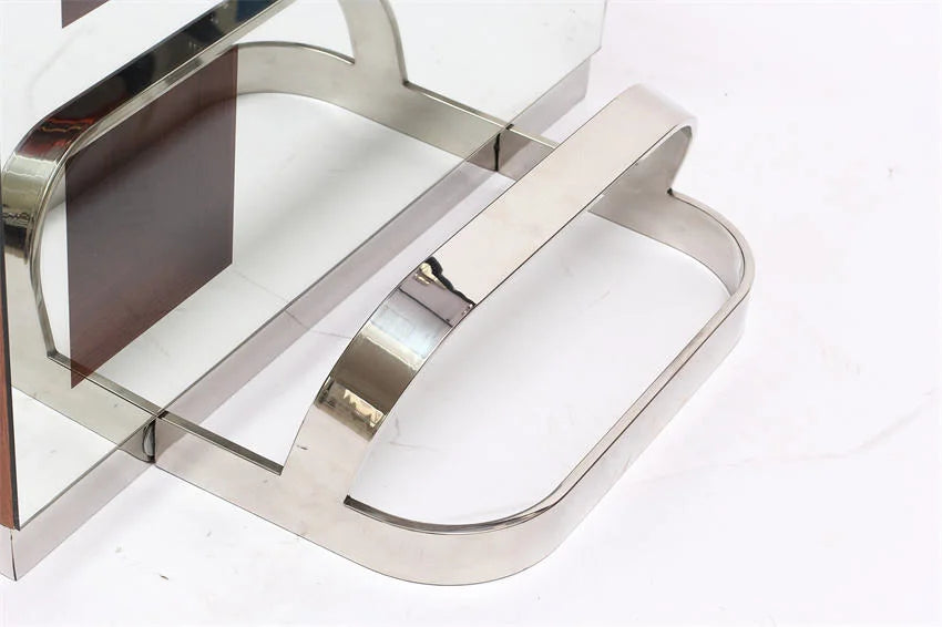 Modern Double-Sided Barber Styling Mirror with Integrated Storage