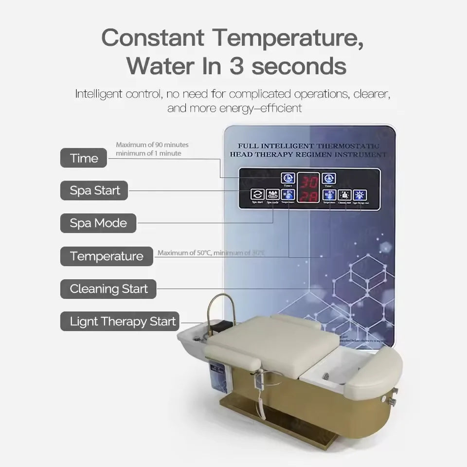 Electric Head Spa Shampoo Bed with Foot Bath