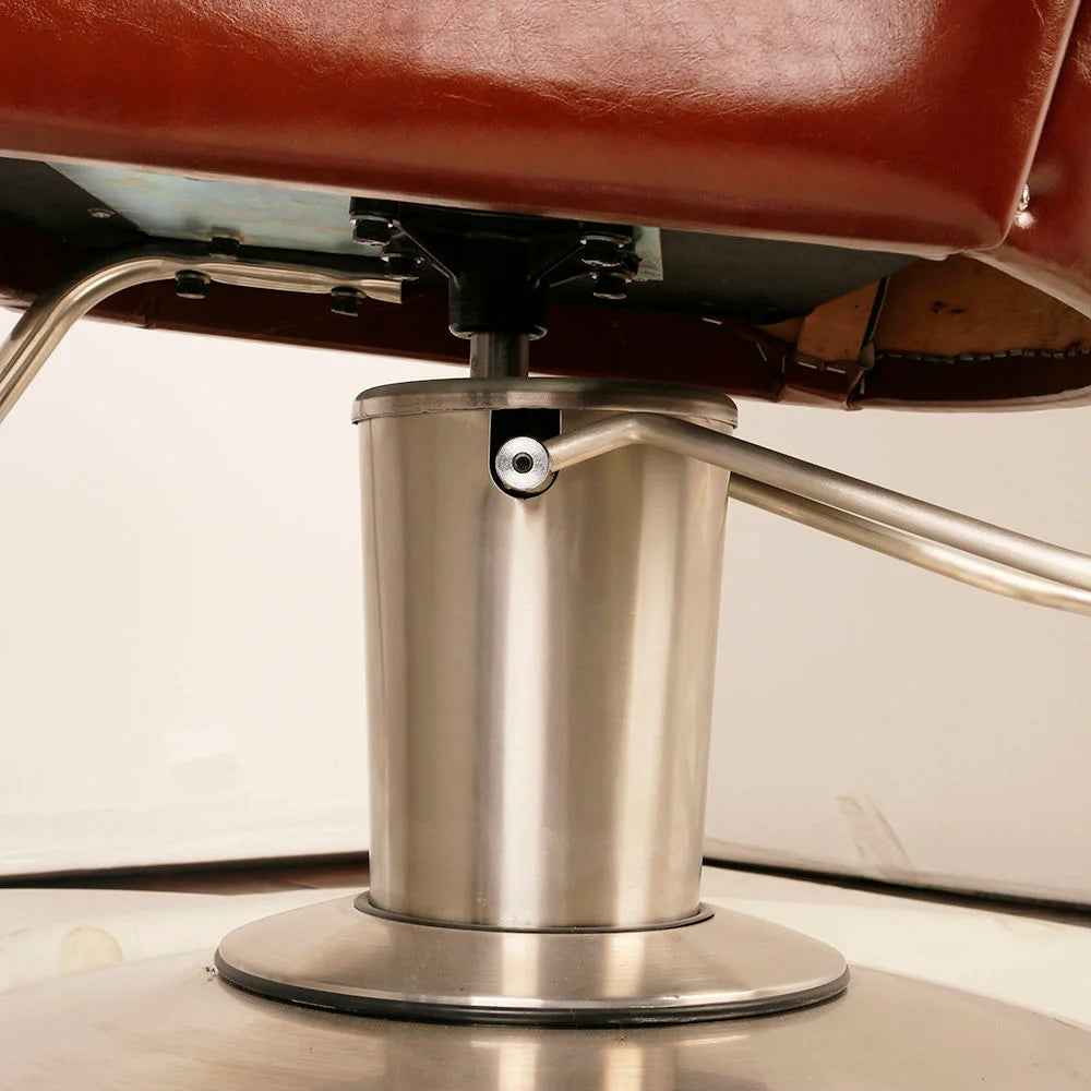 Burgundy Leather Upholstered Salon Styling Chair